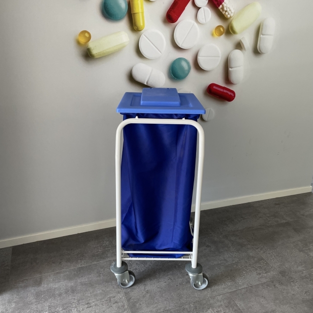 Simple Linnentrolley met deksel (Simple Linnentrolley met deksel blauw)